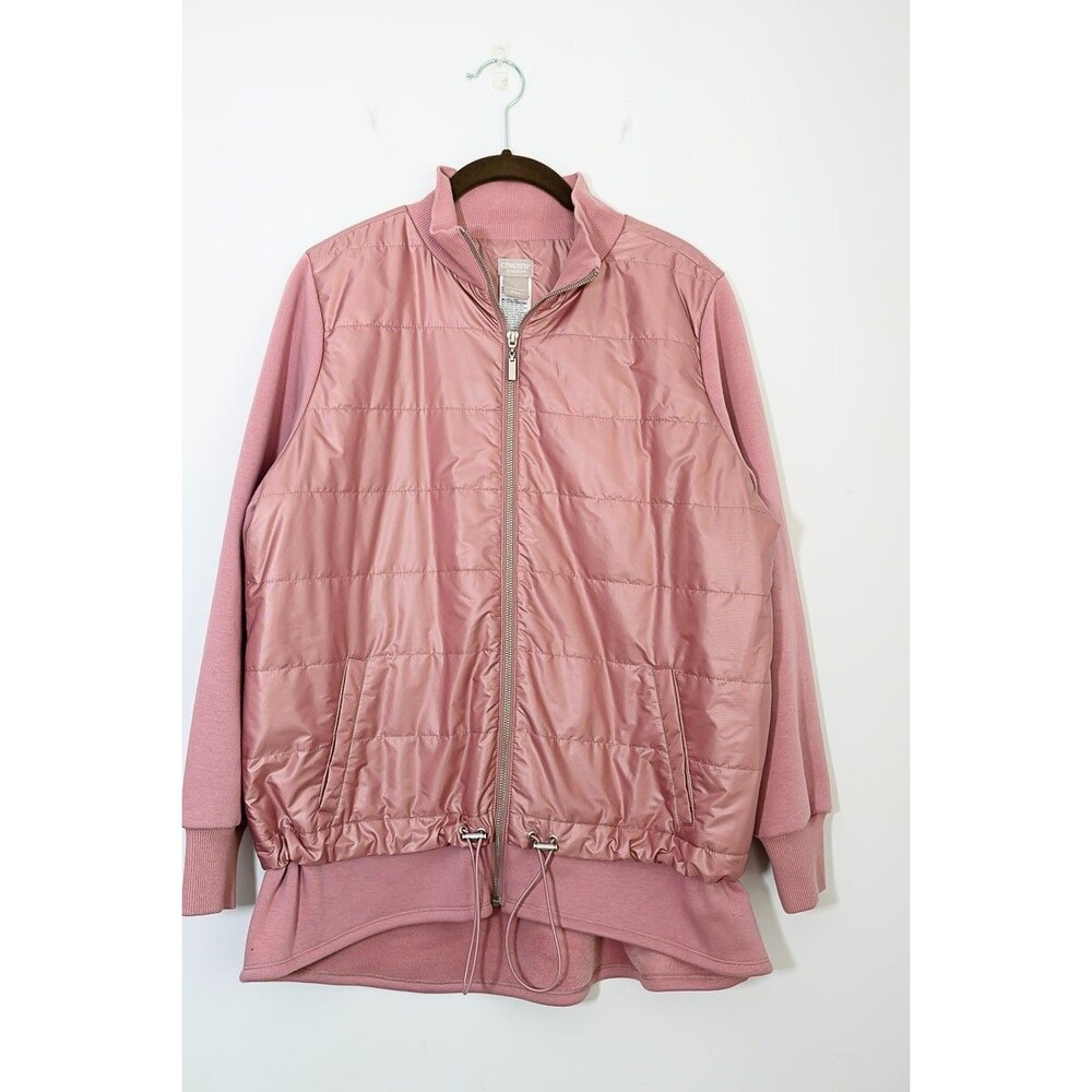 Chico's Zenergy Jacket 1 8/10 M Pink quilted Coat